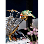 Чаша из прозрачного стекла на бронзовых ножках с фигурками попугаев Eden Garden варинант исполнения - 3 | Loft Concept в Воронеже