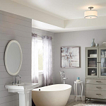 Потолочный светильник с цилиндрическим плафоомн из опалового матового стекла с металлическим обручем Feiss варинант исполнения - 5 | Loft Concept в Воронеже