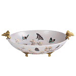 Белое фарфоровое блюдо с изображением бабочек Eden Garden варинант исполнения - 1 | Loft Concept в Воронеже