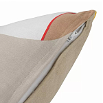 Подушка декоративная хлопковая бежевого цвета с абстрактным принтом Elysian Flow Sand варинант исполнения - 4 | Loft Concept в Воронеже