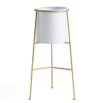 Кашпо из металла и латуни Elegance Elevated Planters белое варинант исполнения - 1 | Loft Concept в Воронеже