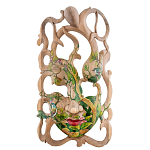 Маска деревянная резная расписная Tropical Paradise варинант исполнения - 1 | Loft Concept в Воронеже