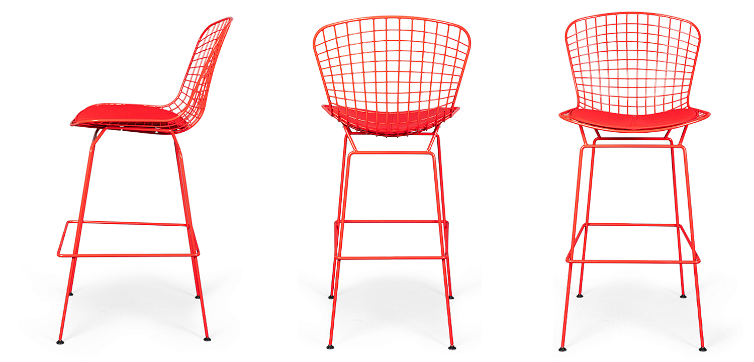 Барный стул Bertoia Barstool Red Барный стул Bertoia Barstool Red - Loft-Concept в Воронеже