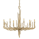 Люстра дизайнерская золотого цвета с 6-ю лампами на изогнутых рожках с текстурной поверхностью Hinkley варинант исполнения - 1 | Loft Concept в Воронеже