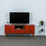 ТВ-тумба красная из массива бука с 2-мя дверками и ящиком Wenge Light варинант исполнения - 7 | Loft Concept в Воронеже