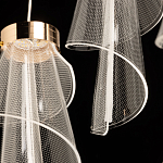 Люстра каскадная с 10-ю прозрачными плафонами Wave Line варинант исполнения - 8 | Loft Concept в Воронеже