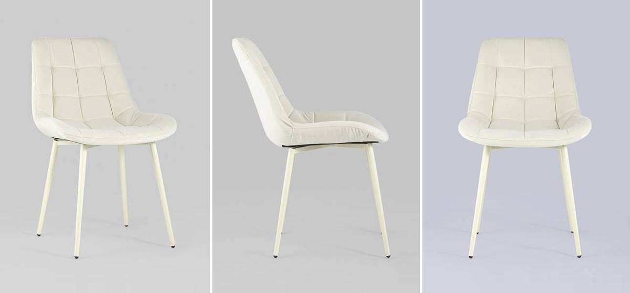Стул NANCY Chair Молочный Цвет Белые Ножки Стул NANCY Chair Молочный Цвет Белые Ножки - Loft-Concept в Воронеже