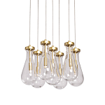 Люстра с 7-ю прозрачными плафонами из стекла в форме капли Lucid Rain  варинант исполнения - 1 | Loft Concept в Воронеже