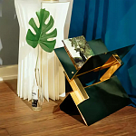 Дизайнерский журнальный стол фигурный золотого цвета Ufuri варинант исполнения - 3 | Loft Concept в Воронеже