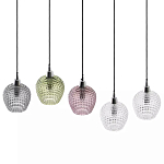 Подвесной светильник каскадный с 5-ю фактурными стеклянными плафонами Cascade with Relief Lampshades варинант исполнения - 2 | Loft Concept в Воронеже