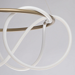 Люстра подвесная круглая золотого цвета с белыми изогнутыми световыми линиями Luke Lampco Tracer Lamp варинант исполнения - 6 | Loft Concept в Воронеже