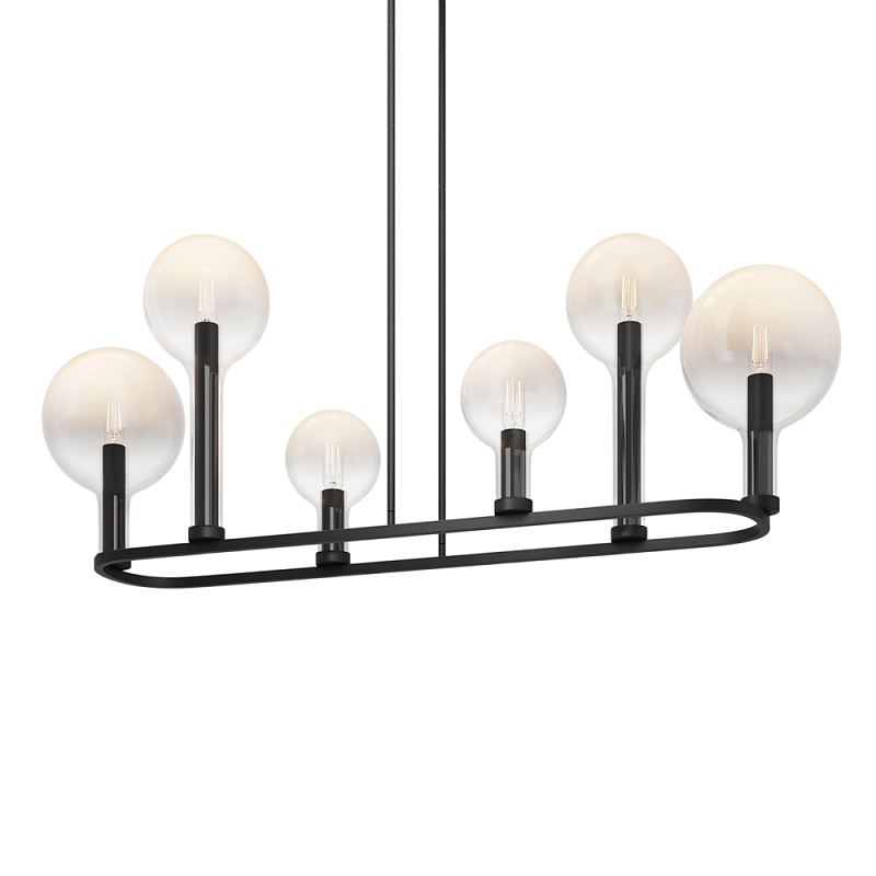 Люстра подвесная Status Е14 Латунь Черный Прозрачное Стекло в Воронеже | Loft Concept 