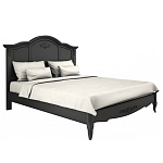 Кровать черная из массива бука с основанием и жестким изголовьем Black Provence варинант исполнения - 1 | Loft Concept в Воронеже