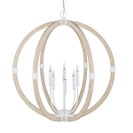 Подвесной светильник из дерева в форме сферы Eco Light варинант исполнения - 3 | Loft Concept в Воронеже