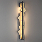 Бра вертикальное черного цвета с золотыми кругами и квадратами Gravyura варинант исполнения - 5 | Loft Concept в Воронеже