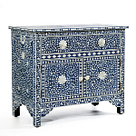 Комод инкрустация костью ORIENTAL Indian синий орнамент варинант исполнения - 2 | Loft Concept в Воронеже