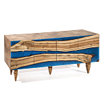 Стильный Буфет лофт 4 двери Cabinet Crimson River фасад эпоксидная смола  варинант исполнения - 2 | Loft Concept в Воронеже