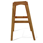 Барный стул со спинкой и подлокотниками на 4-х деревянных ножках Кремовый Велюр Ava Charm варинант исполнения - 6 | Loft Concept в Воронеже