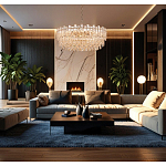 Круглая люстра с хрустальными подвесками на золотистом каркасе Gorgeous Crystal Light варинант исполнения - 12 | Loft Concept в Воронеже