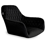 Стул с мягкой черной обивкой из велюра и подъемно-поворотным механизмом на колесиках Harper Black варинант исполнения - 2 | Loft Concept в Воронеже