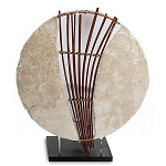 Настольная лампа из перламутра и дерева на подставке Indonesian Shell Sail варинант исполнения - 1 | Loft Concept в Воронеже