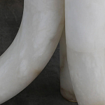 Торшер геометрический с тремя мраморными плафонами Marble Tripod варинант исполнения - 11 | Loft Concept в Воронеже