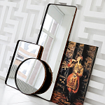 Зеркало овальное в металлической раме с кожаной отделкой Loft in Reflection варинант исполнения - 4 | Loft Concept в Воронеже