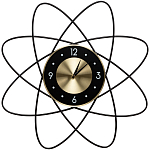 Часы настенные металлические с чёрно-золотым циферблатом Current Time варинант исполнения - 1 | Loft Concept в Воронеже