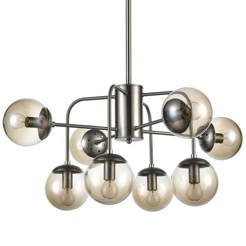 Люстра Amber Balls Chandelier 8 Никель Янтарь (Amber) Люстра Amber Balls Chandelier 8 Никель Янтарь (Amber) в Воронеже | Loft Concept