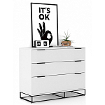 Комод белый с 3-мя ящиками Strict Lines  варинант исполнения - 2 | Loft Concept в Воронеже