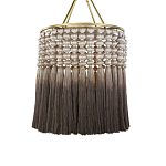 Люстра плетеная с кисточками на золотистом каркасе Boho Tassel Chandelier варинант исполнения - 1 | Loft Concept в Воронеже
