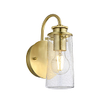 Бра цвета латунь с прозрачным цилиндрическим плафоном из пузырчатого стекла Kichler варинант исполнения - 1 | Loft Concept в Воронеже