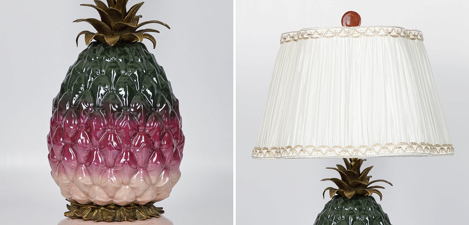 Настольная лампа с абажуром Pineapple Dark Green Purple Table Lamp Настольная лампа с абажуром Pineapple Dark Green Purple Table Lamp - Loft-Concept в Воронеже