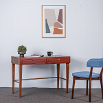 Стол письменный из массива бука с 2-мя ящиками красный Wenge Light варинант исполнения - 5 | Loft Concept в Воронеже