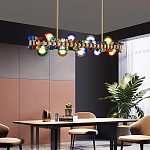 Люстра золотая с цветными плафонами и декором Colorful Ball Candy Crystal варинант исполнения - 1 | Loft Concept в Воронеже