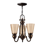 Люстра бронзового цвета с конусными плафонами из бежевого стекла Hinkley варинант исполнения - 6 | Loft Concept в Воронеже
