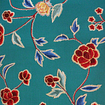 Обои с вышивкой ручной работы Flora Rio colourway on Liso Pine wool sateen варинант исполнения - 3 | Loft Concept в Воронеже