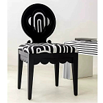 Дизайнерский стул с круглой деревянной спинкой Black and White Clover варинант исполнения - 5 | Loft Concept в Воронеже