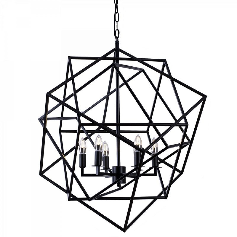 Люстра Cubist Small Chandelier Black Черный в Воронеже | Loft Concept 