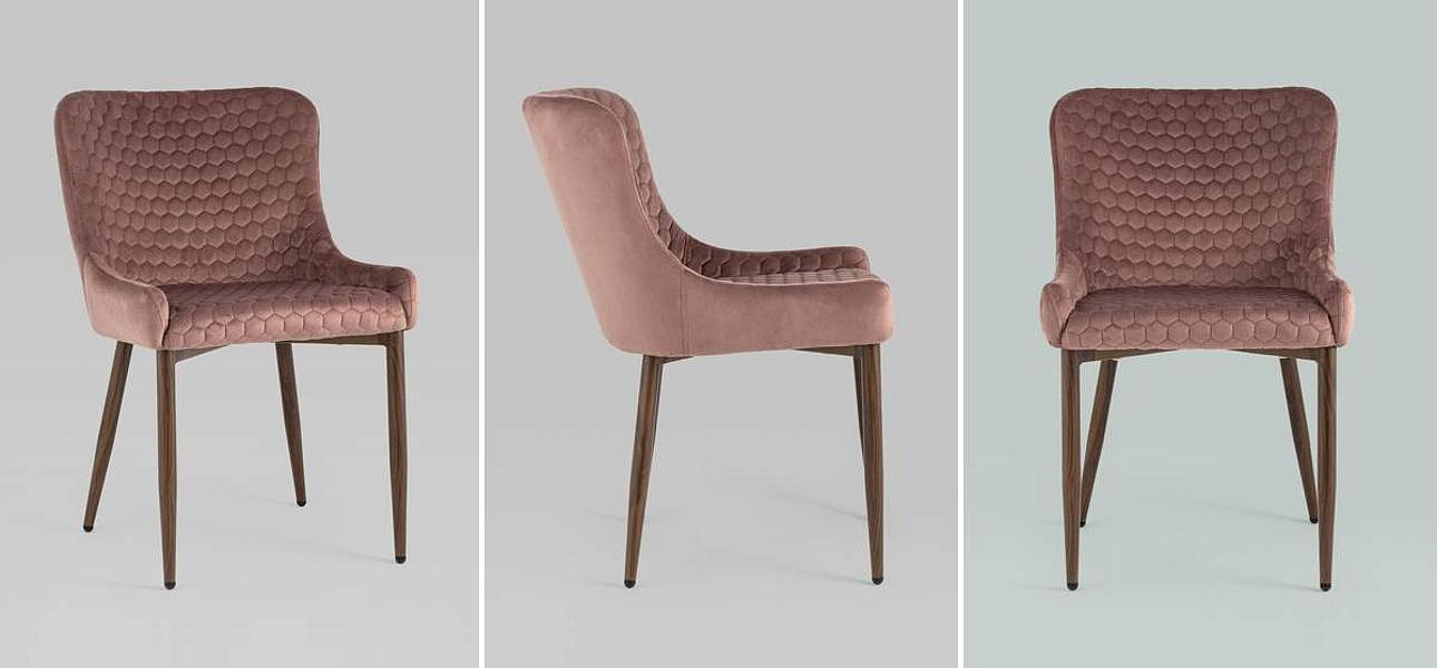 Стул Stitch Honey Chair Пыльно-Розовый Велюр Стул Stitch Honey Chair Пыльно-Розовый Велюр - Loft-Concept в Воронеже