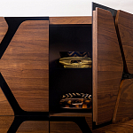 Высокий комод с узором из шпона на фасаде Sahara варинант исполнения - 4 | Loft Concept в Воронеже