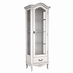 Витрина белая однодверная из массива бука с 4-мя полками и ящиком White Provence варинант исполнения - 1 | Loft Concept в Воронеже