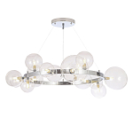 Люстра круглая подвесная с 15-ю прозрачными шарообразными плафонами из стекла Iona chandelier варинант исполнения - 5 | Loft Concept в Воронеже