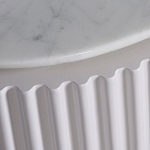 Тумбочка белая овальная с мраморной столешницей Thoroughbass варинант исполнения - 3 | Loft Concept в Воронеже