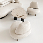 Кресло Vinsen обивка букле молочного цвета варинант исполнения - 3 | Loft Concept в Воронеже