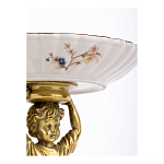 Чаша с цветочным орнаментом на ножке в виде бронзового ангела Eden Garden варинант исполнения - 3 | Loft Concept в Воронеже