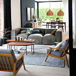 Кресло с каркасом из массива дуба Deniaud Oak Grey Armchair варинант исполнения - 6 | Loft Concept в Воронеже