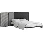 Кровать с большим мягким изголовьем Unity Dark Grey Bed варинант исполнения - 1 | Loft Concept в Воронеже