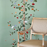 Обои с вышивкой ручной работы Floral Lattice Original colourway on wool sateen варинант исполнения - 1 | Loft Concept в Воронеже