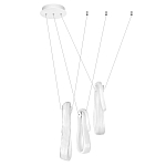 Подвесной светильник белого цвета с 3-мя изогнутыми плафонами Flow Loop варинант исполнения - 2 | Loft Concept в Воронеже